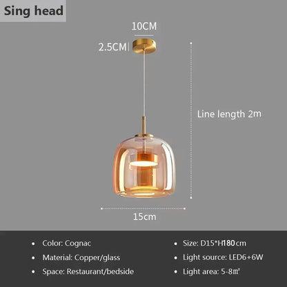 Sleek Glass LED Hanging Light Modern Chandelier