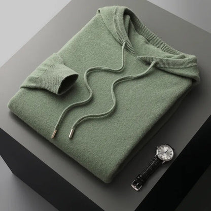 Casual Men's Pullover Knit Hooded Sweater