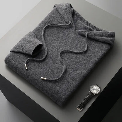 Casual Men's Pullover Knit Hooded Sweater