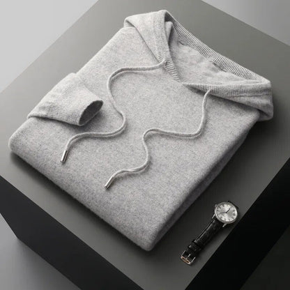 Casual Men's Pullover Knit Hooded Sweater