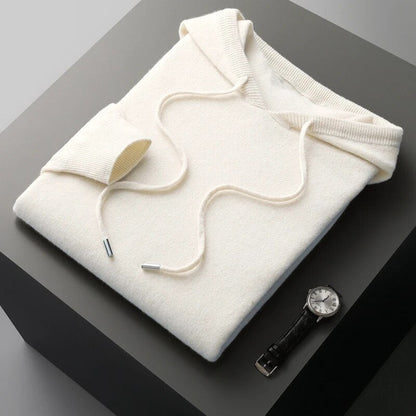 Casual Men's Pullover Knit Hooded Sweater