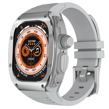 Durable Metal Case and Rubber Strap for Apple Watch Ultra