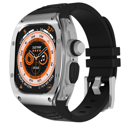 Durable Metal Case and Rubber Strap for Apple Watch Ultra - BritishElegance