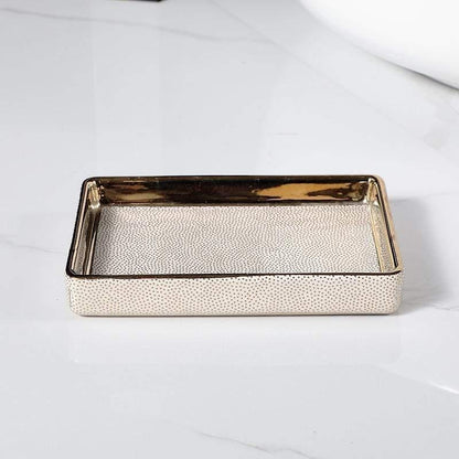 Elegant White Ceramic Bathroom Accessory Set