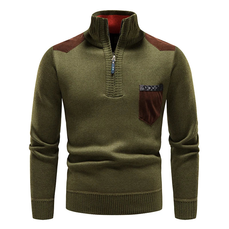 Classic Cable Knit Zip Sweater