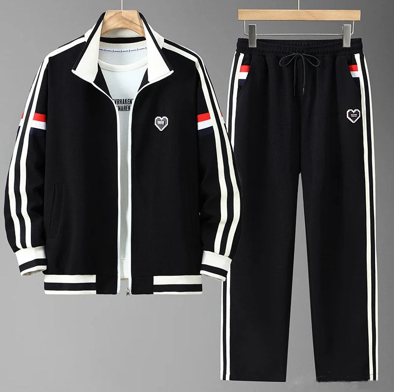 Big Size Crew Neck Sweatshirt & Jogger Pants Set - BritishElegance