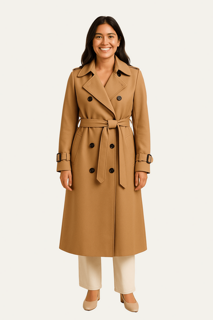 Women’s Double Breasted Long Trench Coat