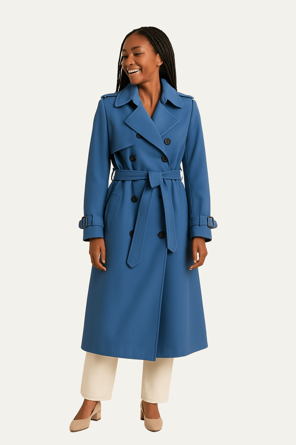 Women’s Double Breasted Long Trench Coat