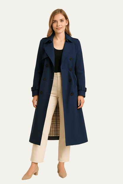 Women’s Double Breasted Long Trench Coat