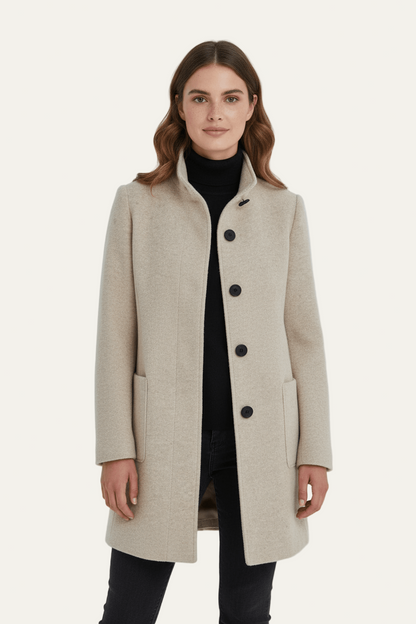 Women’s Long A Line Hooded Button Coat