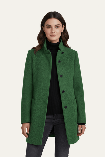 Women’s Long A Line Hooded Button Coat