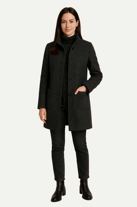 Women’s Stand Collar Single Breasted Coat