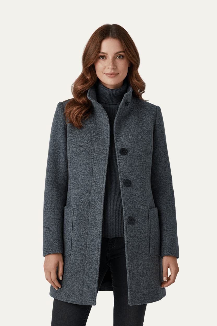 Women’s Long A Line Hooded Button Coat