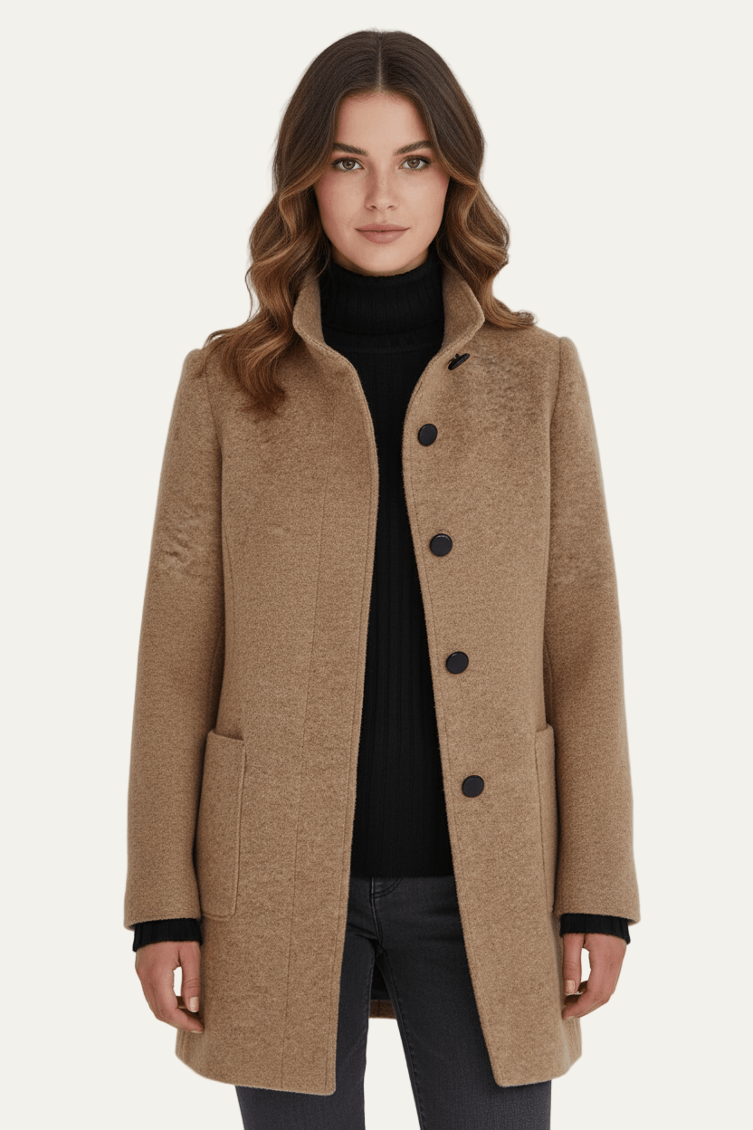 Women’s Long A Line Hooded Button Coat