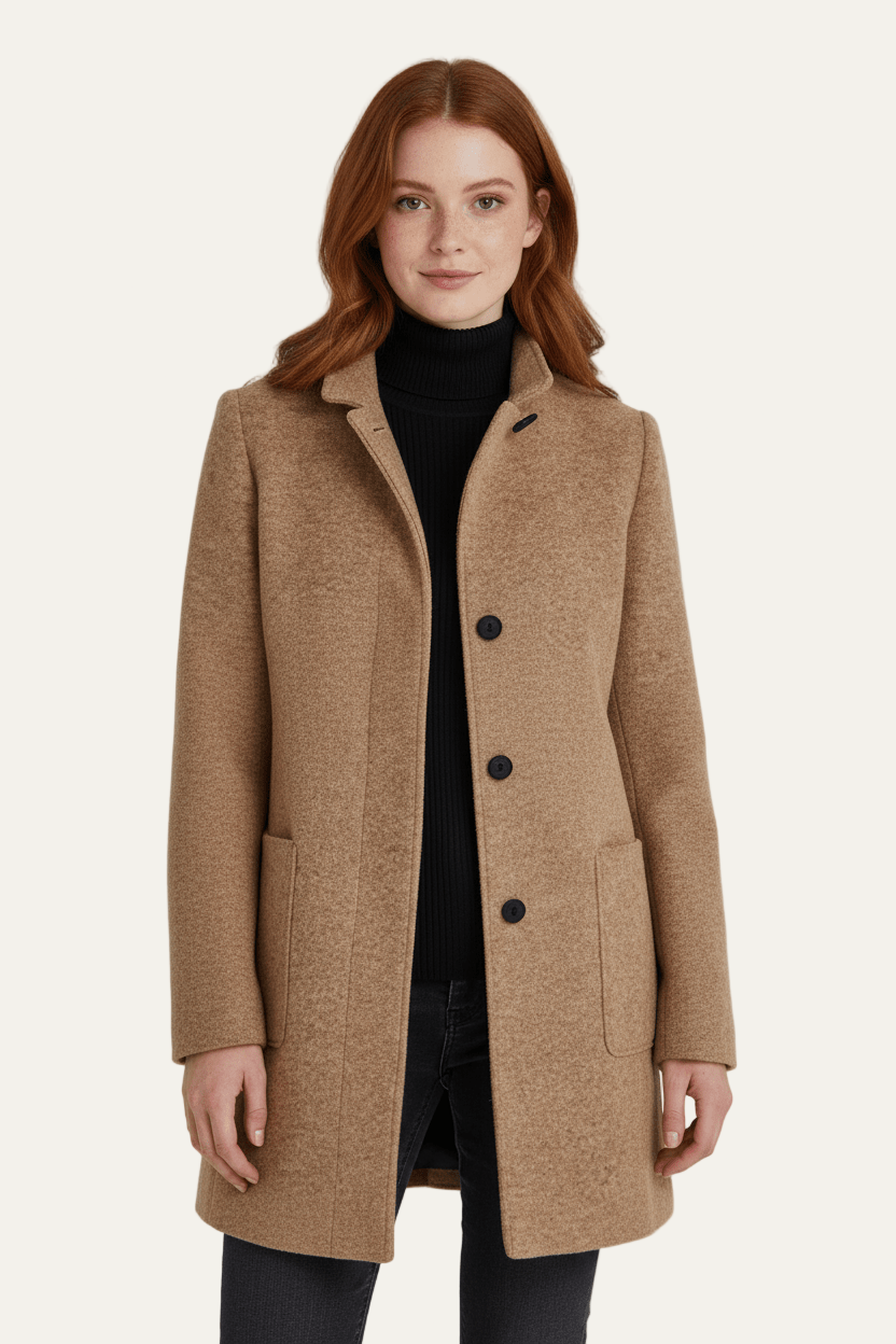 Women’s Long A Line Hooded Button Coat