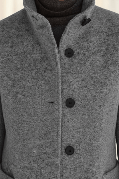 Women’s Long A Line Hooded Button Coat