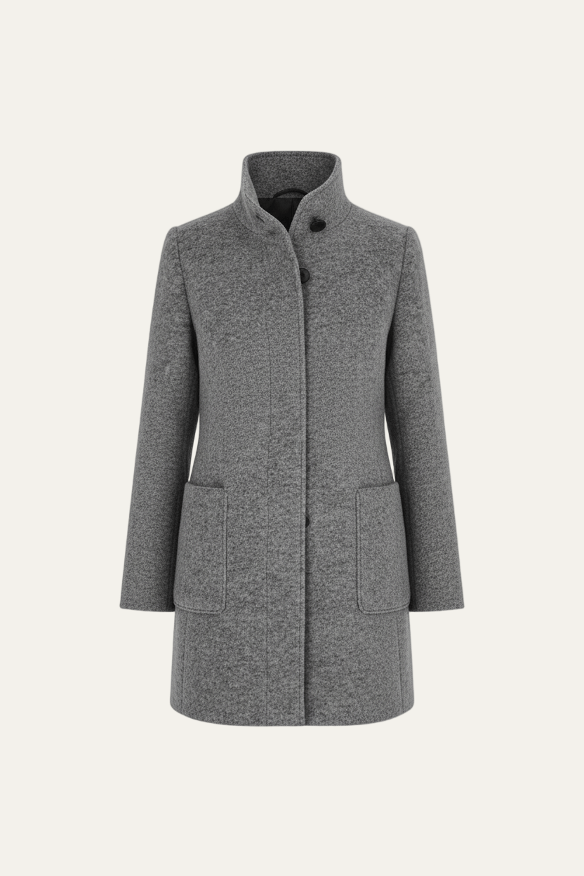 Women’s Long A Line Hooded Button Coat