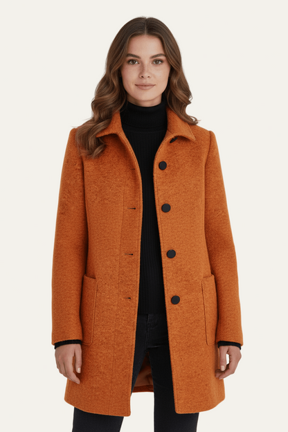 Women’s Long A Line Hooded Button Coat