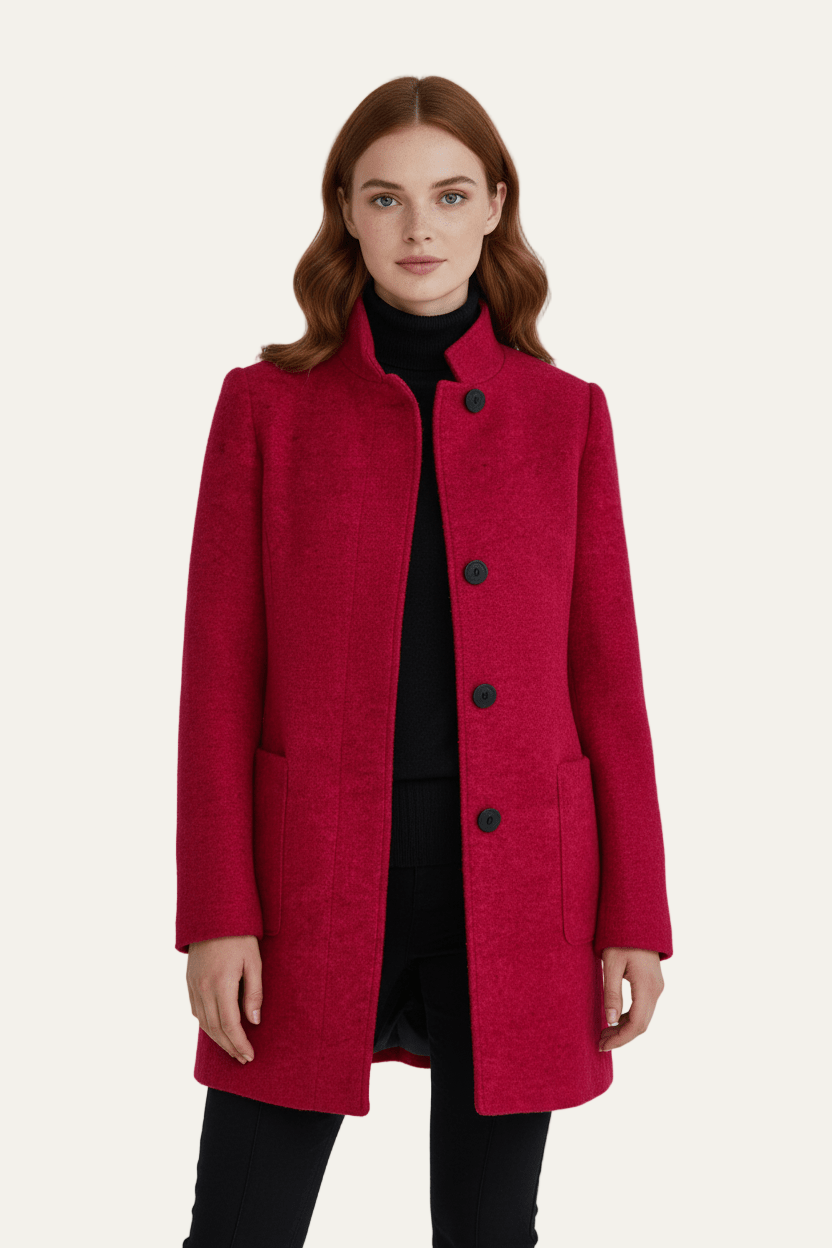 Women’s Long A Line Hooded Button Coat