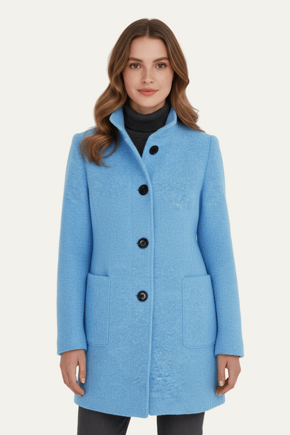 Women’s Long A Line Hooded Button Coat