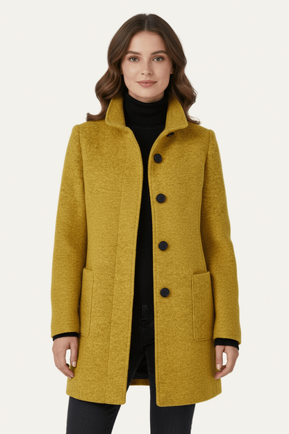 Women’s Long A Line Hooded Button Coat
