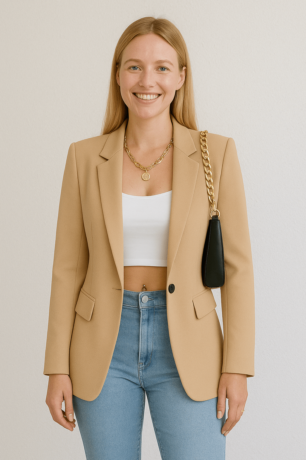 Slim Fit Women's Blazer - Classic One Button Jacket