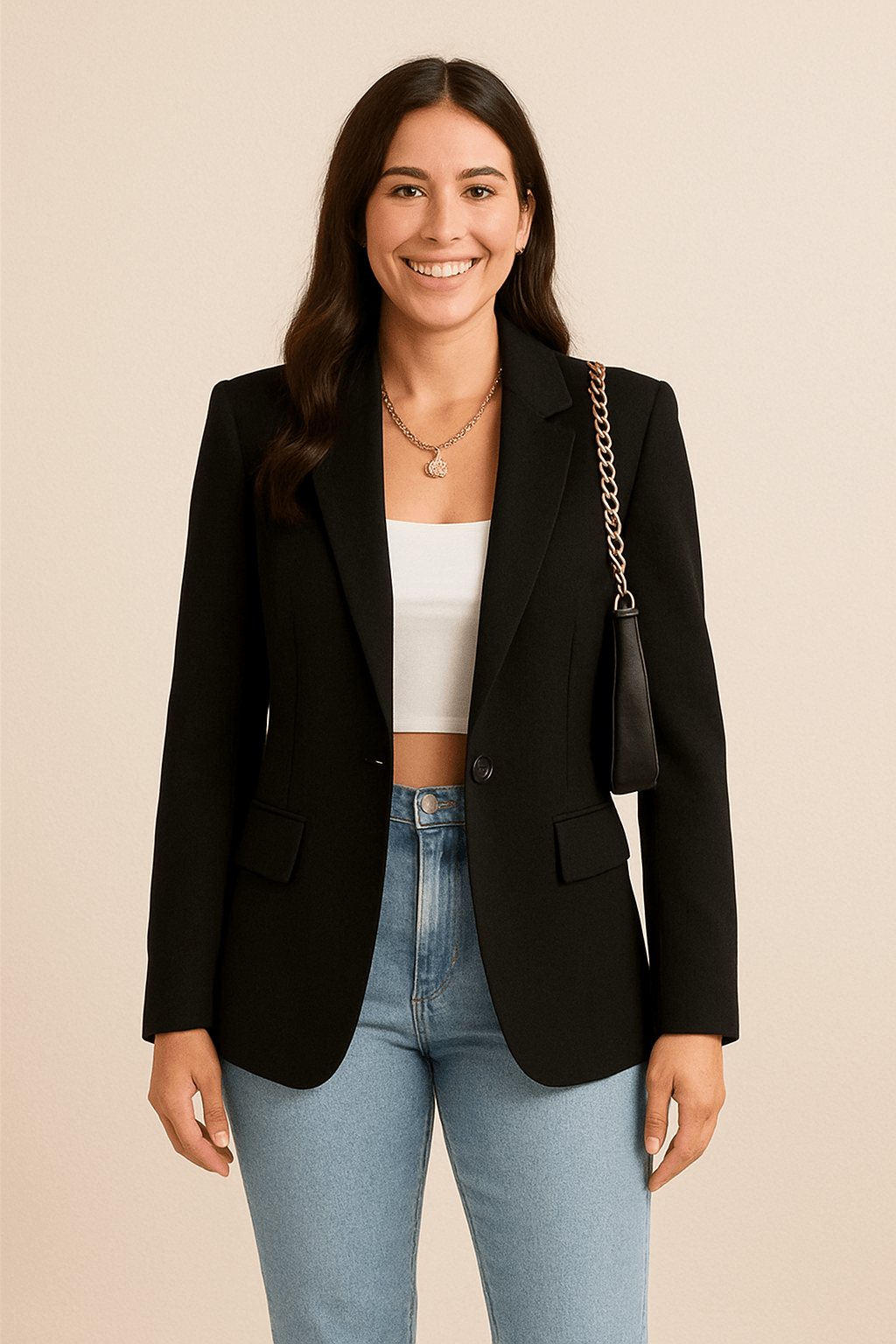 Slim Fit Women's Blazer - Classic One Button Jacket