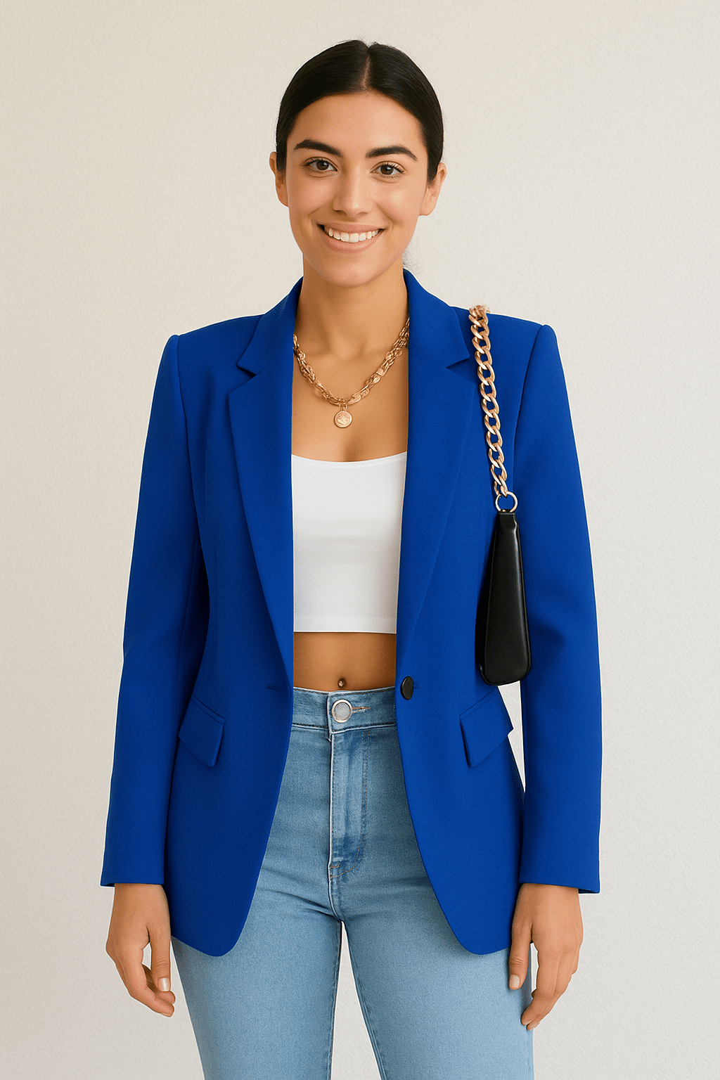 Slim Fit Women's Blazer - Classic One Button Jacket