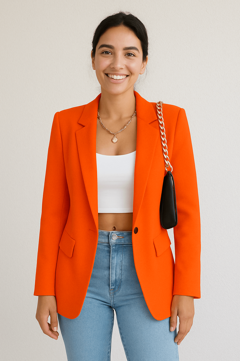 Slim Fit Women's Blazer - Classic One Button Jacket