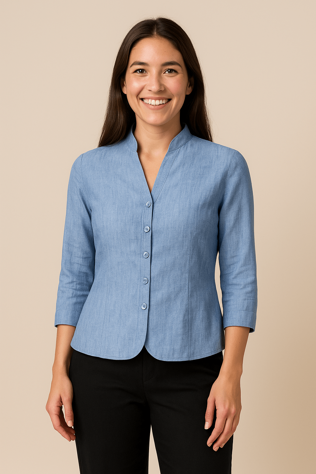 Feminine Classic Fit Button Front Shirt - BritishElegance