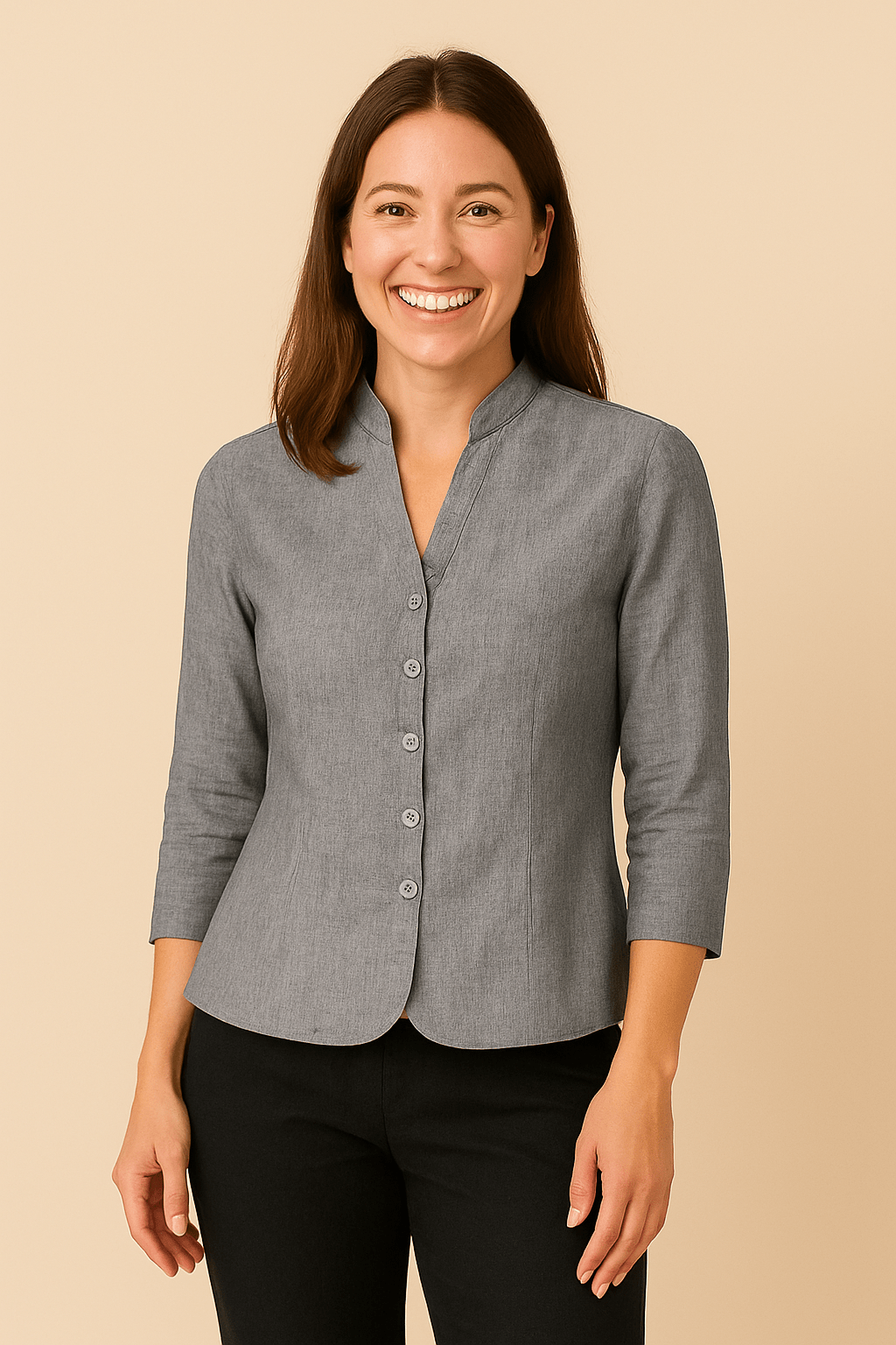 Feminine Classic Fit Button Front Shirt