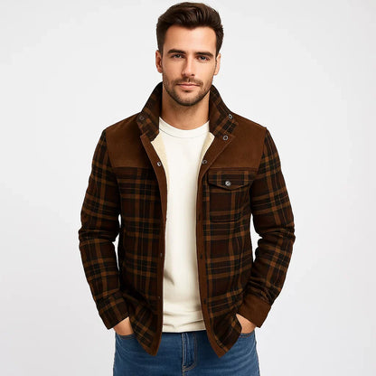 Men’s Sherpa Lined Plaid Shirt Jacket