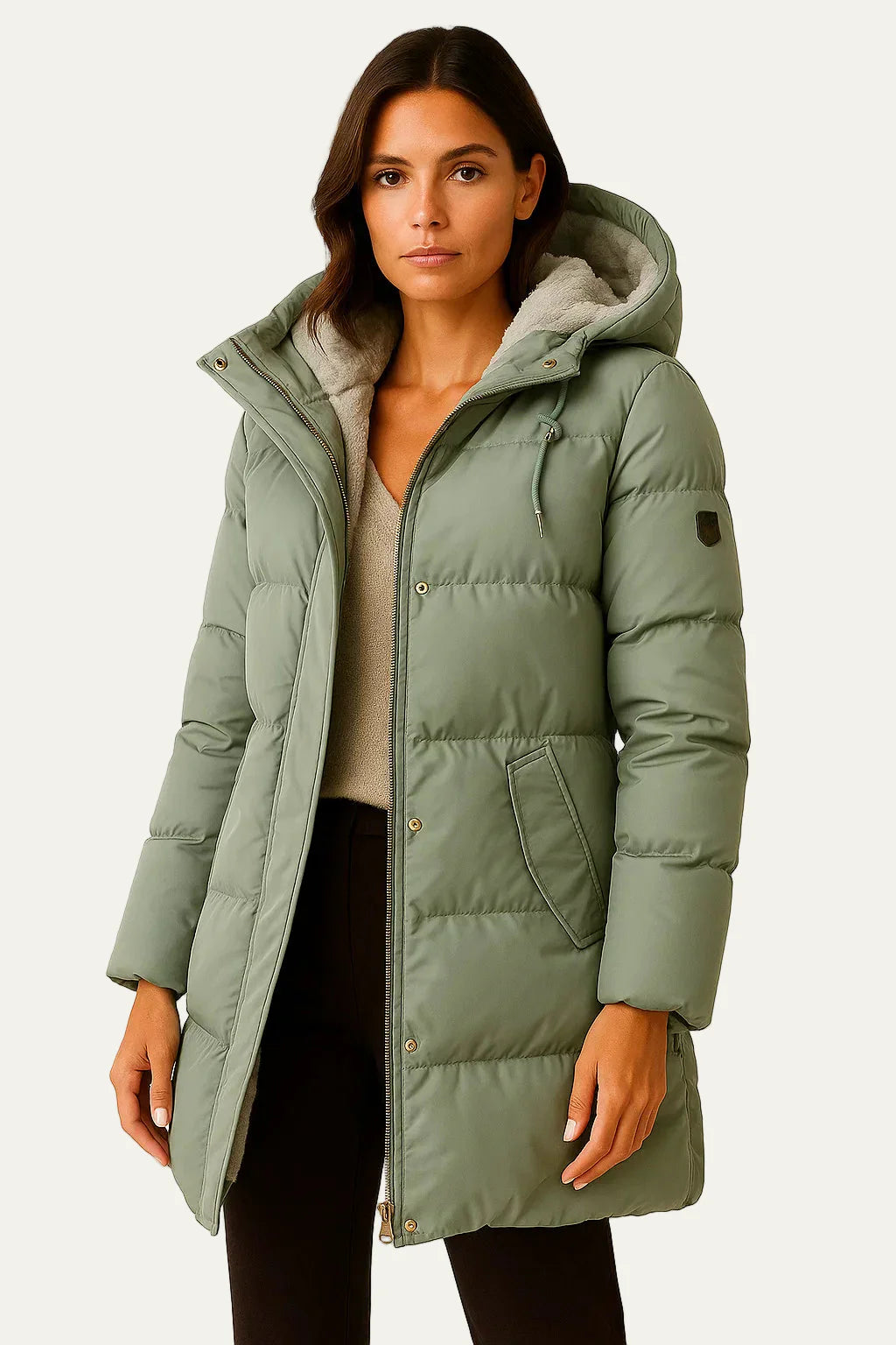 Women’s Insulated Long Quilted Hooded Puffer Coat