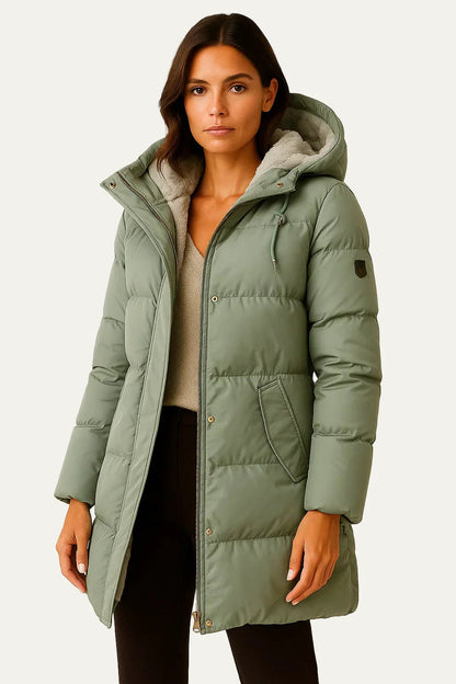 Women’s Insulated Long Quilted Hooded Puffer Coat