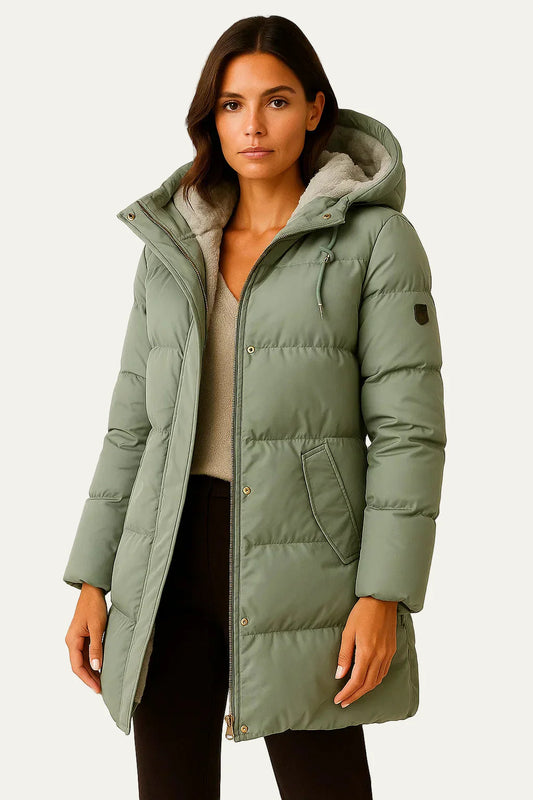 Women’s Insulated Long Quilted Hooded Puffer Coat