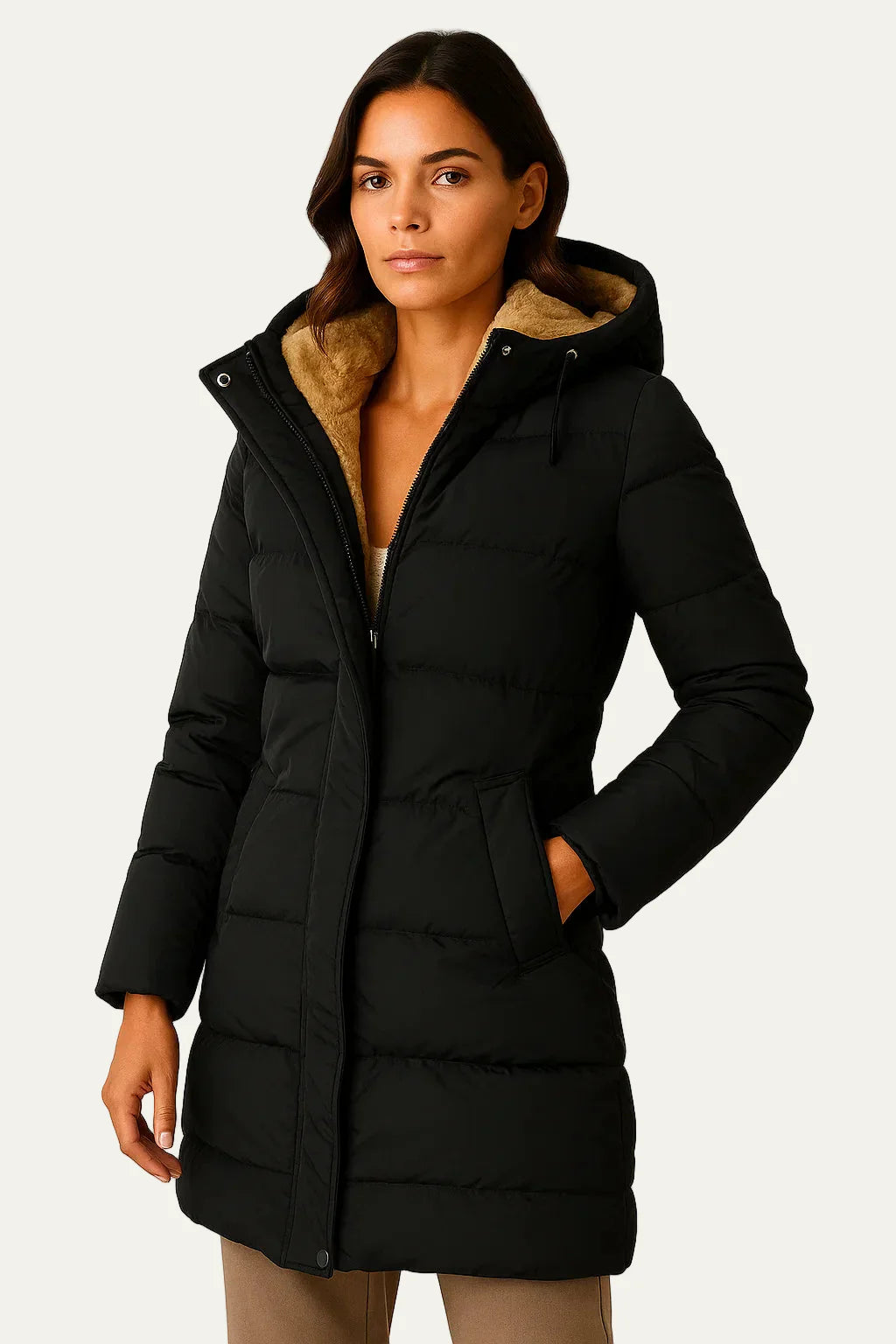 Women’s Insulated Long Quilted Hooded Puffer Coat