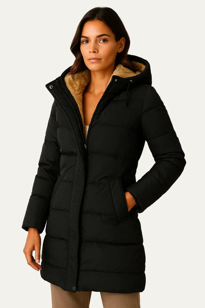 Women’s Insulated Long Quilted Hooded Puffer Coat