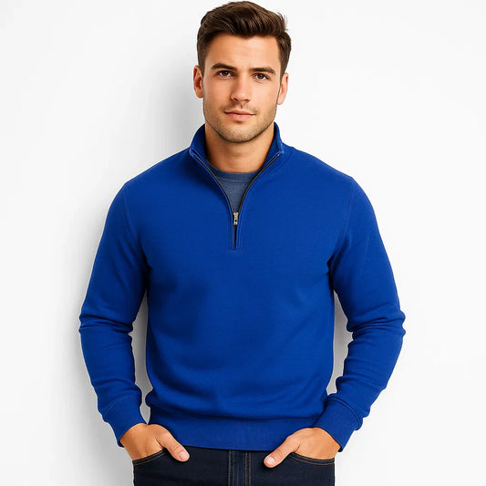 Men’s Stand Collar Quarter Zip Pullover Sweater