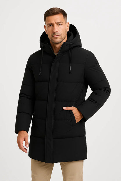 Men’s Double Layer Wool Peacoat with Inner Zip Collar