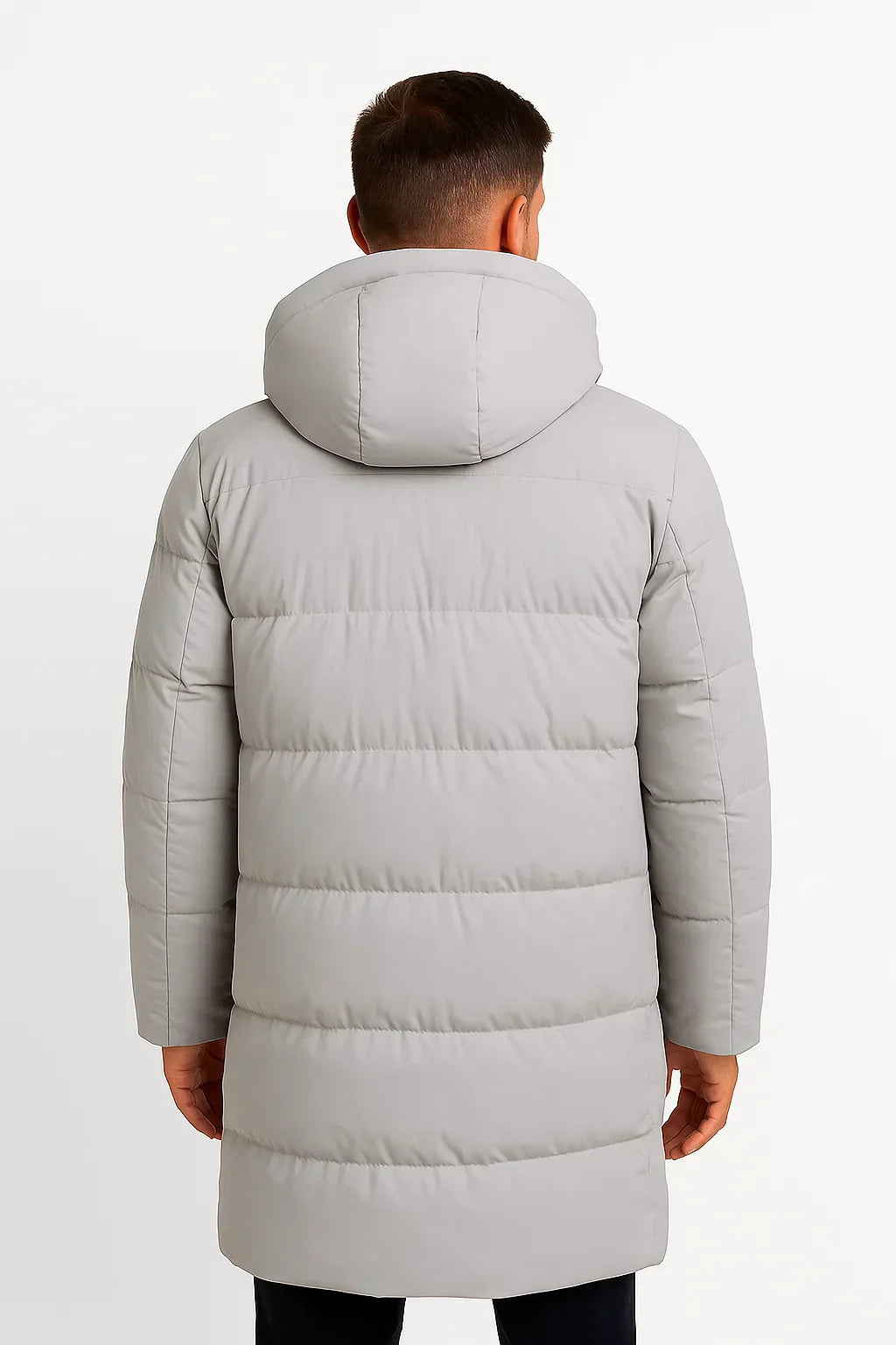 Men’s Double Layer Wool Peacoat with Inner Zip Collar