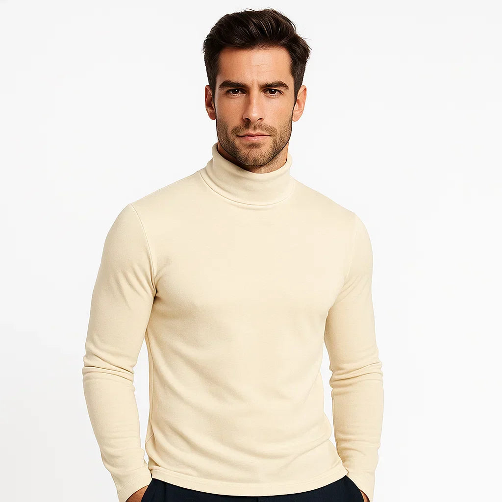 Men’s Form Fitting Soft Knit Turtleneck Top