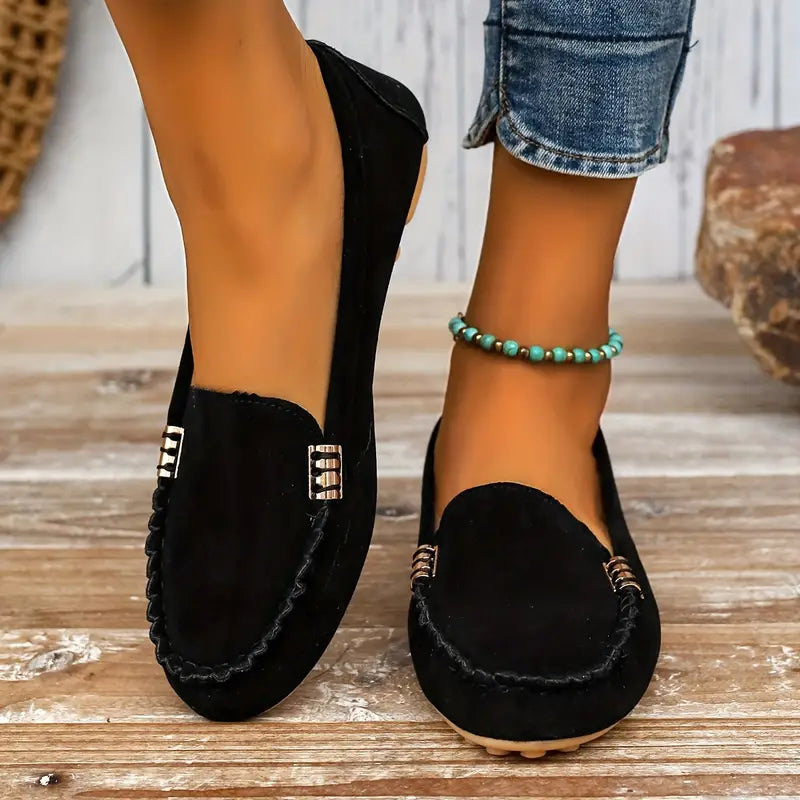 Comfortable Women's Slip On Flat Shoes - BritishElegance