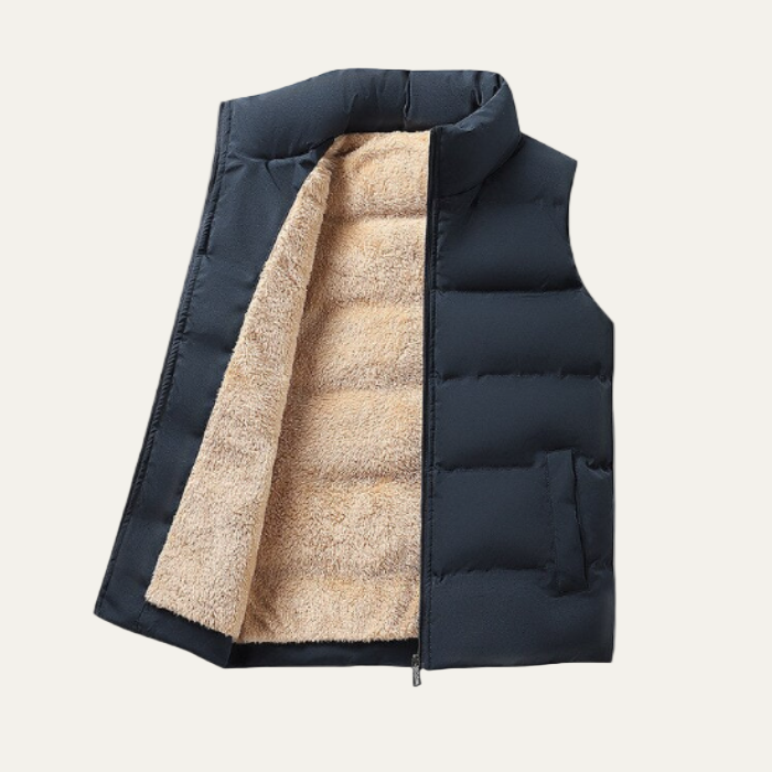 Men’s Quilted Faux Fur Lining Puffer Vest