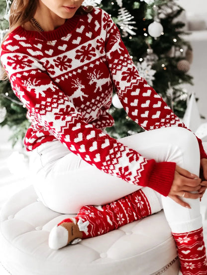 Knitted Christmas sweater for Women - Lilac