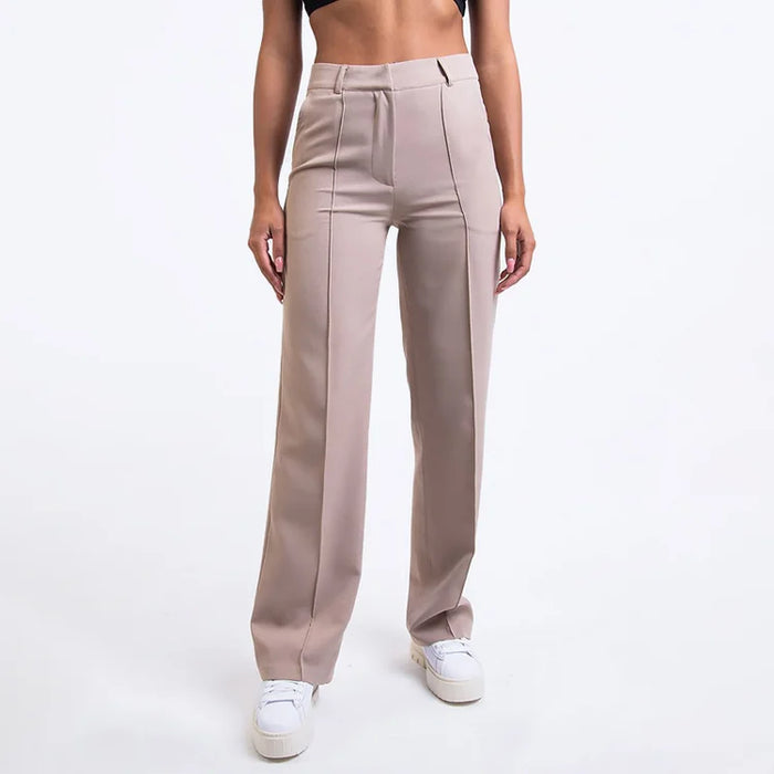 Classic Fit Women's Straight Leg Trousers with Pockets
