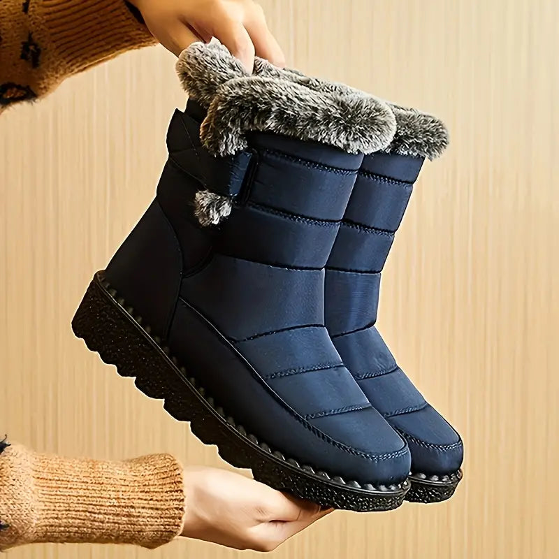 Warm Insulated Waterproof Snow Boots for Women - BritishElegance