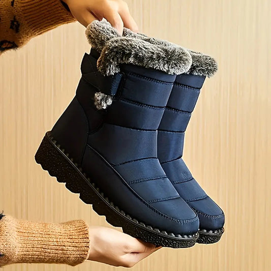 Warm Insulated Waterproof Snow Boots for Women - BritishElegance
