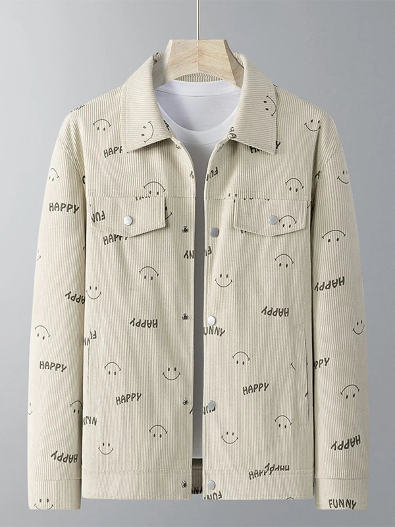 Big Size Fun Graphic Zip Up Casual Jacket
