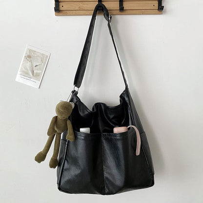 Stephanie - Large capacity bag made from textured, soft vegan leather