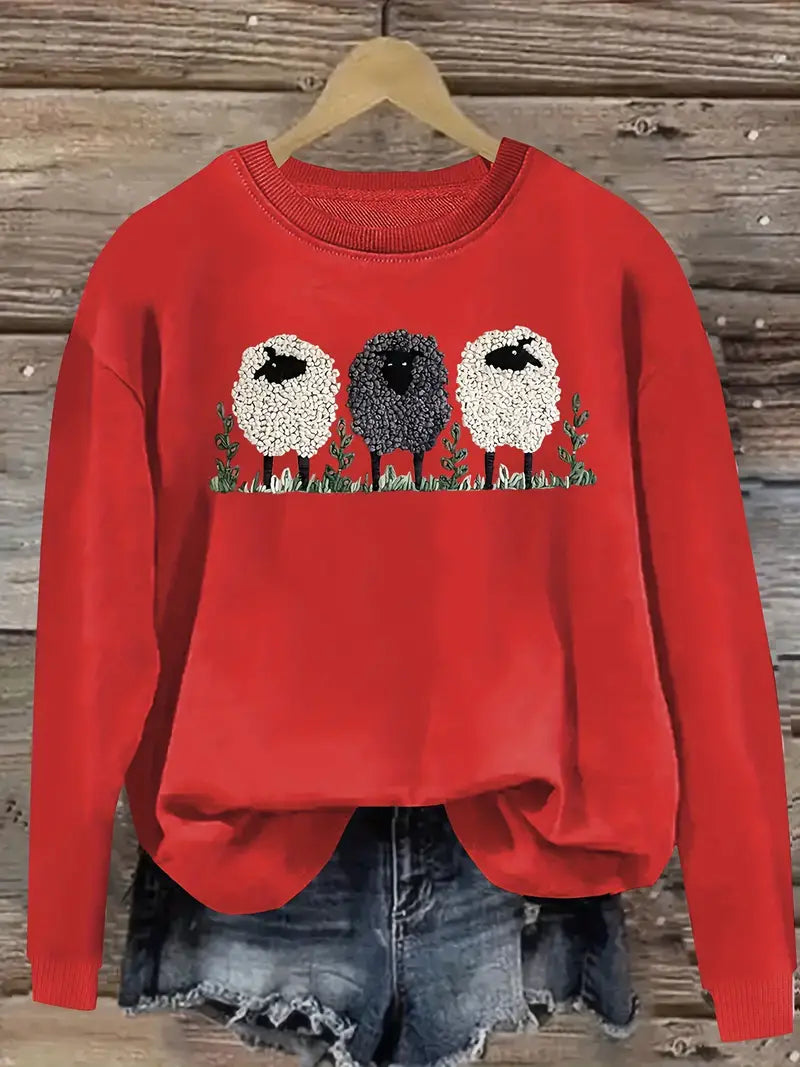 Cozy Women's  Sweater with Sheep Design